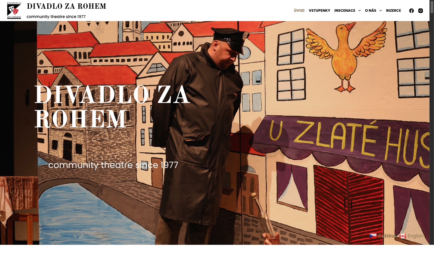 Divadlo za Rohem website