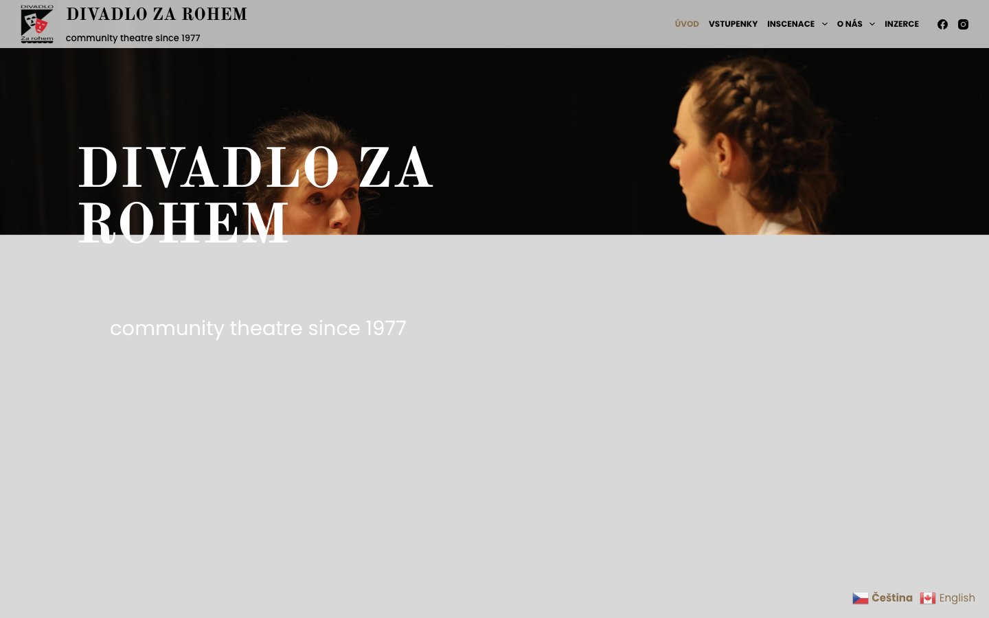 Divadlo za Rohem website